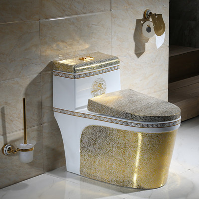 satın al Lüks Banyo Altın Tek Parça Klozet Seramik Sağlık Gereçleri çevrimiçi üretim