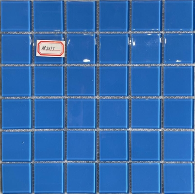satın al Yüzme Havuzları için 48x48mm Mavi Cam Mozaik Karolar 300x300mm çevrimiçi üretim