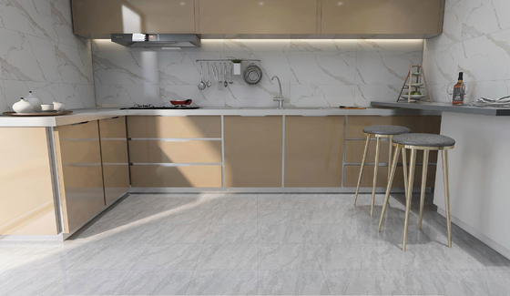 satın al Dayanıklı Gri 400x400mm Mermer Görünümlü Matt Camlı İçerisi Banyo ve Ofis İçin Seramik Rustik Kelepçeler çevrimiçi üretim
