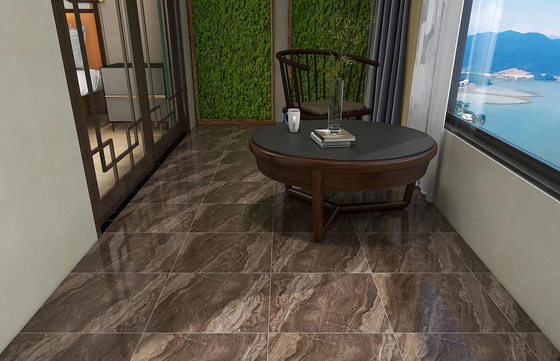 satın al Ekoloji dostu 400x400mm Mat camlı Keramik Rustik Plakası Balkon ve İç Kat Duvar Plakası Banyo için Koyu Kahverengi çevrimiçi üretim