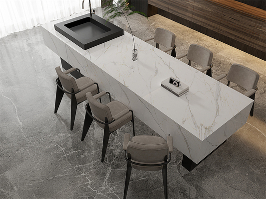 satın al Carrara Kaymaz Polime Sinterli Taş Taş Salonu 1420x2700mm Beyaz çevrimiçi üretim