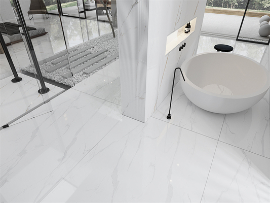 satın al Beyaz 1420x2700mm Carrara Banyo için cilalanmış sinterli taş levhaları çevrimiçi üretim