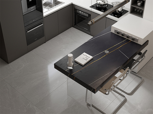 satın al Siyah Dayanıklı Matt Sintered Stone Slabs 1470x2700mm Oturma Odası ve Banyo için çevrimiçi üretim