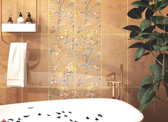satın al Sınıf AAA Kaymaz 30x60cm Ayna Yüzeyi Restoran için Keramik Duvar Kelepçesi Kahverengi çevrimiçi üretim