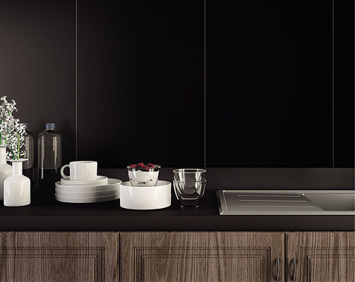 satın al Siyah Sırlı Porselen Duvar Karoları 600x1200mm İç Mekan AAA Kalite çevrimiçi üretim