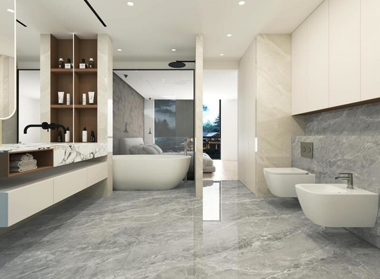 satın al Gri Dayanıklı Kelepçeler Mermer Görünüm İç Kat Yer Porselen Restoran İçin Pürüzsüz Pürüzsüz 900x1800x9mm Çevre Dostu çevrimiçi üretim