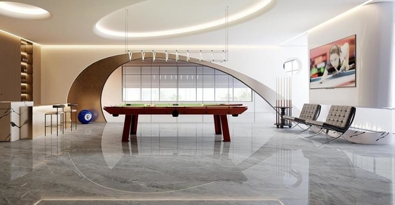 satın al Ofis için modern kaplamalar İçeride zemin camlı cilalı porselen kaplamalar Daire için 900x1800x9mm açık gri mermer görünümlü kaplamalar çevrimiçi üretim