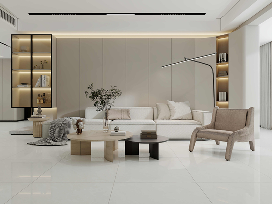 satın al Bina İçin Açık Gri İç Mekan Zemin 800x800mm Cilalı Sırlı Porselen Fayanslar çevrimiçi üretim