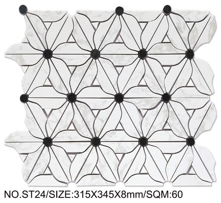 satın al Çiçek Elegant 315x345mm Doğal Taş Mozaik Yemek Odası Ve Yenilenme çevrimiçi üretim