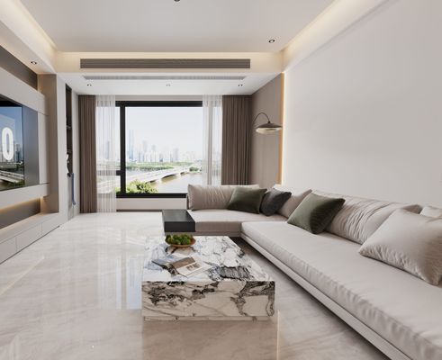 satın al Çizik Direncili Şık İç Zemin Ofis Tasarımı İçin 1000x1000mm Polişli Camlı Porselen Plak çevrimiçi üretim