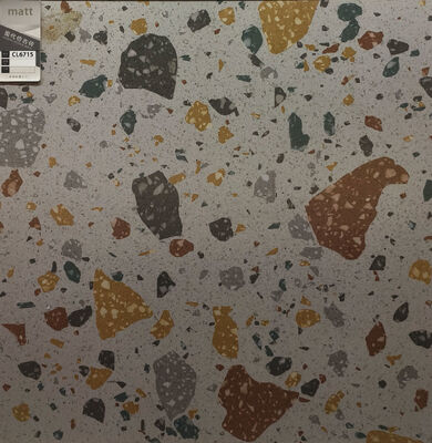 satın al Şık Bej 600x600mm Terrazzo Seramik İç Mekan Zemin Karoları Daire ve Oturma Odası İçin çevrimiçi üretim
