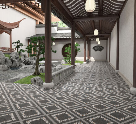 satın al Gri Modern Kelepçeler 600x600mm Dış Zemin Keramik Çapa Kelepçesi Kalınlığı 12mm Bina ve Ofis İçin çevrimiçi üretim