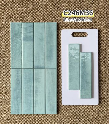 satın almak Çevre dostu krem beyaz mavi gri zarif ve retro 60x240mm kalınlığı 9mm parlak dekoratif duvar kiremitleri yemek odası ve projesi için çevrimiçi üretim