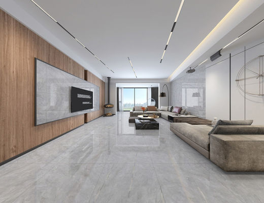 satın al ISO9001 1152SQM Cilalı Sırlı Fayans, 80x80cm Gri Mermer Porselen Yer Karosu çevrimiçi üretim