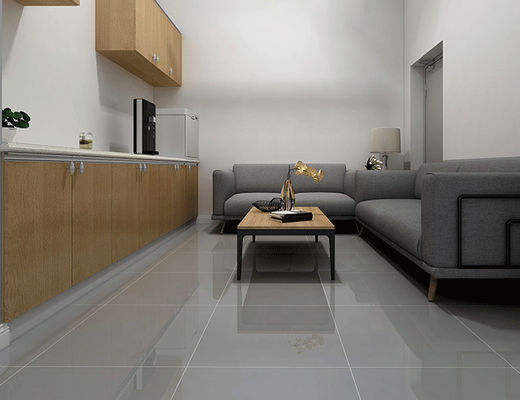 satın al 60x60cm 29kg Porselen Yer Karosu, 9.5mm Porselen Cilalı Fayans Açık Gri çevrimiçi üretim