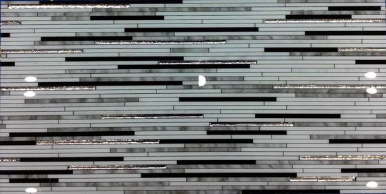 satın al 500SQM 9.5mm Çiçek Desenli Fayans, 30x60cm Dekoratif Yer Karosu Altın Gümüş Çizgi çevrimiçi üretim
