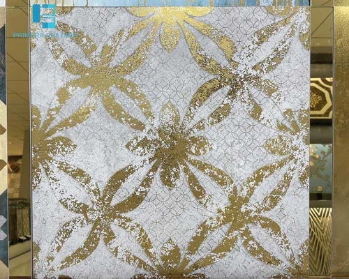 satın al Parlak Altın Dekoratif Porselen Yer Karosu 600X600MM çevrimiçi üretim