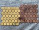 30x30cm Kare Sırlı Fayans, ISO13006 8mm Altıgen Mozaik Duvar Karosu Kahverengi Altın