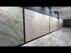 İç mekan zemin tasarımı ve oturma odası için 900x1800x9mm pembe renkli cilalı camlı karolar