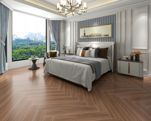 İç duvar zemini için kahverengi ahşap porselen fayansları 150x900mm