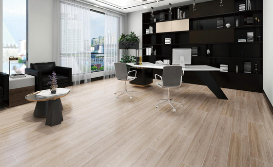 Ofis Okul İçi Duvar Zemini Ahşap Porselen Karolar Seramik Şerit 20x100cm Bej Çizilmeye Direnç