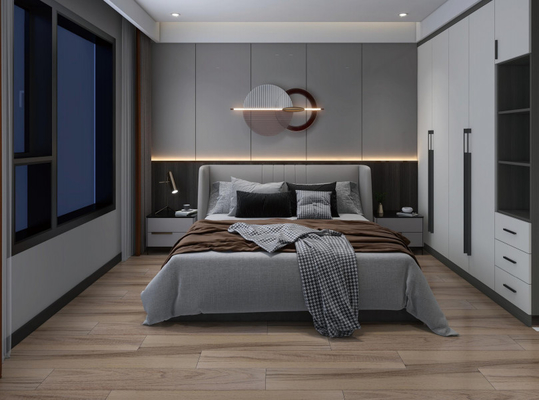 200X1200mm Ahşap Seramik Karo Ev Porselen Şerit Gri Mutfak Yatak Odası Dekorasyonu