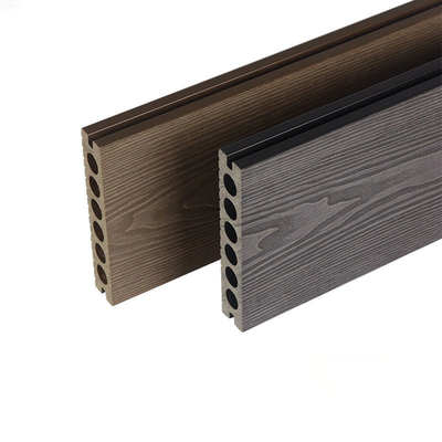 3D Dış Mekan Ahşap Plastik Kompozit Döşeme WPC Zemin Paneli 140x25mm Kahverengi Yalıtım Avlu Platformu