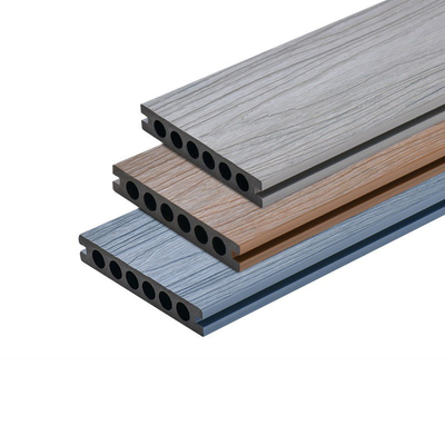 Su geçirmez Dış Mekan Plastik Ahşap Plakalar 140x23mm WPC Dış Panel Dekor Zemin Kaplaması Döşeme Malzemesi