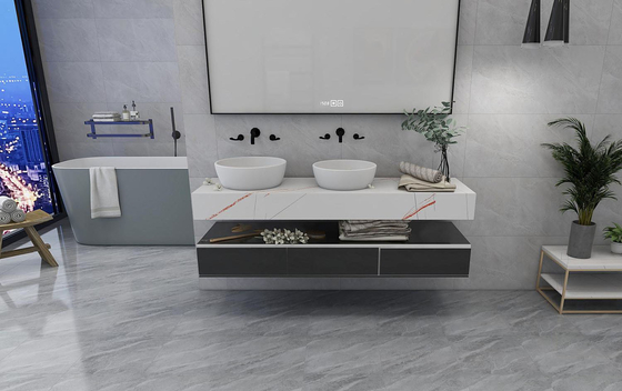400x400mm Gri Seramik Rustik Karo Mat Sırlı İç Mekan Zemin Duvar