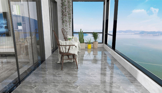 Mermer Görünüşü Gri Matt Camlı Keramik Rustik Kelepçeler İç Banyo Ve 400x400mm Sabit Duvar Kelepçeleri Oturma Odası için