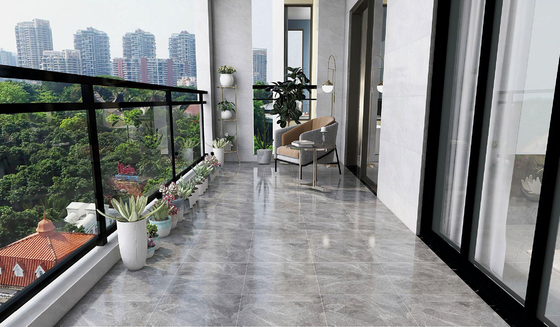 Balkon ve 400x400mm mermer görünümlü kapalı yer döşemi bebek yüzü inşaat için camlı kiremitler için sınıf AAA seramik rustik karolar