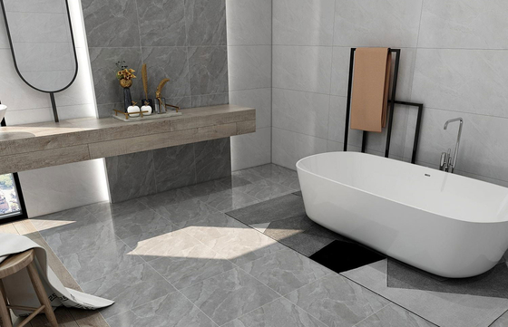 Banyo ve Mermer Görünümlü 400x400mm Duvar Plakası Balkon için Kaymaz Keramik Rustik Plakeler