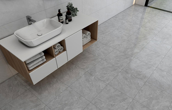 400x400mm Mermer Görünümlü Dekorasyon için Keramik Rustik Kelepçeler ve Oturma Odası İçin Gri Duvar ve Zemin Kelepçeleri