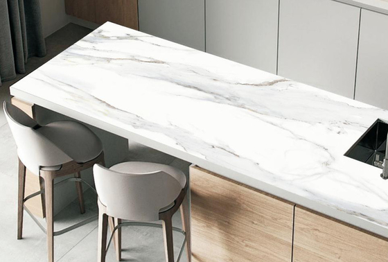 Masaüstü 80x260cm Sintered Stone Slabs Mutfak Duvar Kaya Zemin Kelepçesi