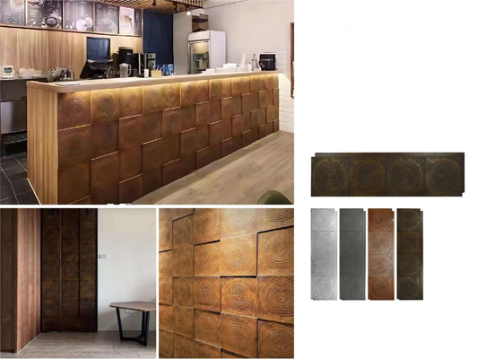 Ağaç Halkası Ahşap Kahverengi Büyütülmüş Taş Tuğla 1160x300x30mm Su geçirmez İyi Sızdırma