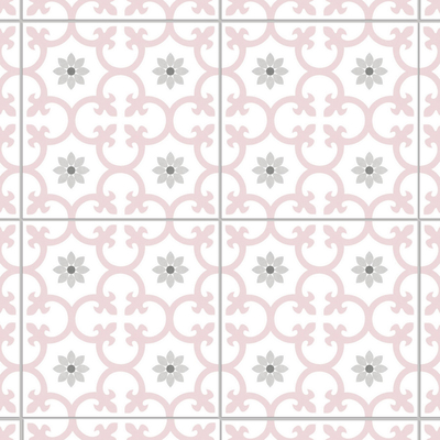 Dayanıklı 250x250mm pembe çiçek keramik kırsal keramik ve kaymaz duvar keresteleri mutfak ve banyo için