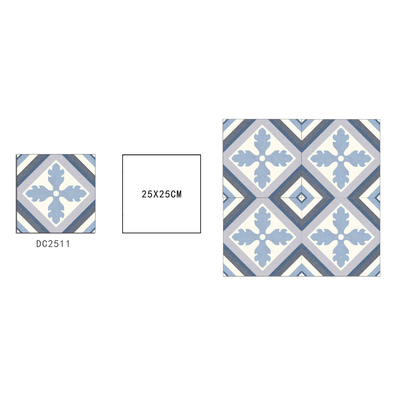 Gri Beyaz Keramik Rustik Plak 250x250mm İç mekan zemini için