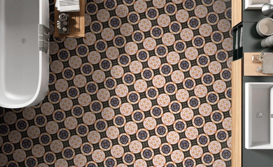 Banyo için siyah ve turuncu 250x250 mm duvar kiremitleri ve oturma odası için çarpıcı seramik kırsal kiremitler