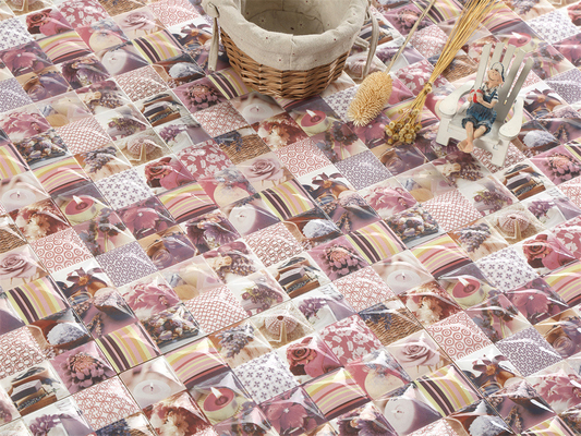 Mutfak için kalıcı 300x300 mm pembe seramik kırsal kiremitler ve otel için dekoratif parlak duvar kiremitleri
