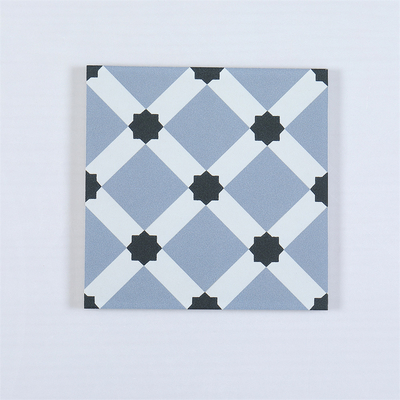 Mavi Kullanım Dayanıklı 200x200mm Dekoratif Duvar Kelepçeleri Oturma Odası İçin Ve Yatak Odası İçin Dayanıklı Seramik Rustik Kelepçeler