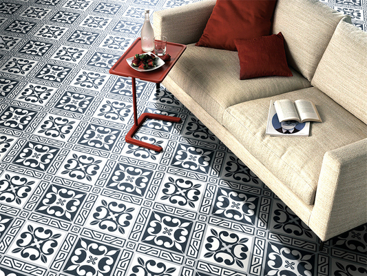 Banyo Mutfağı için 20x20cm Siyah Gri Seramik Rustik Kelepçe