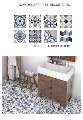 Banyo ve balkon için Mavi Seramik Rustik Tile 20x20cm
