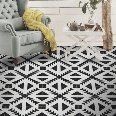 Siyah ve Beyaz Sınıf AAA Çizik Direnci 200x200mm Yere Keramik Rustik Kelepçeler Oturma Odası Ve Banyo