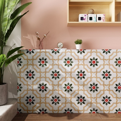 Açık Sarı ve Yeşil 200x200mm Banyo ve Oturma Odası için Dayanıklı ve Çamçıvı Keramik Rustik Kelepçe