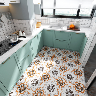 Firebrick Flower Kahverengi ve Gri 20x20cm Yatak ve Duvar Banyo ve Mutfak için Keramik Rustik Plakeler