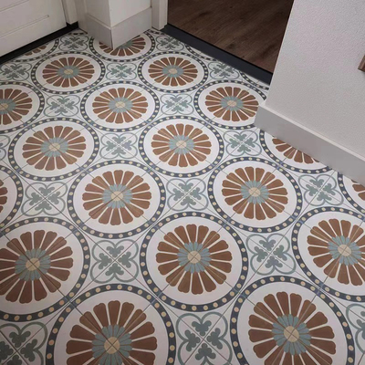 Kahverengi ve Mavi Çizik Dirençli 200x200mm Yatak Taşları Mutfak ve Yatak Odası için Dayanıklı Seramik Rustik Taşlar