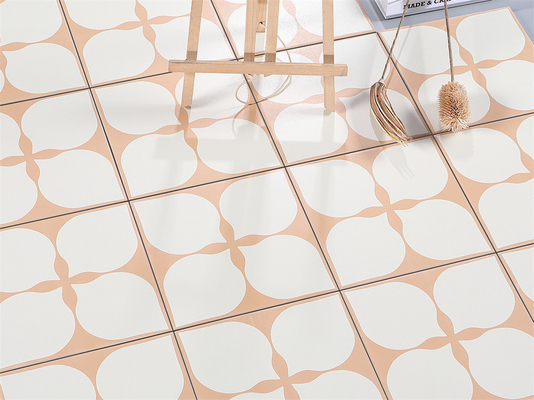 Çevre dostu Beige 200x200mm Zemin ve Duvar Floret Seramik Rustik Plakeler Balkon ve Banyo için