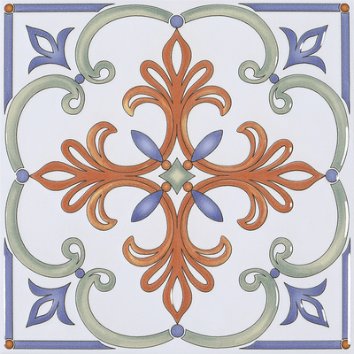 Beyaz ve Kırmızı Seramik Rustik Tile 20x20cm Kaymaz
