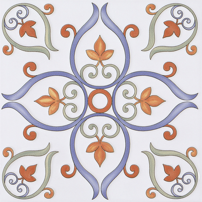 Beyaz Mavi Seramik Rustik Tile 20x20cm AAA Sınıfı Zemin Duvarı
