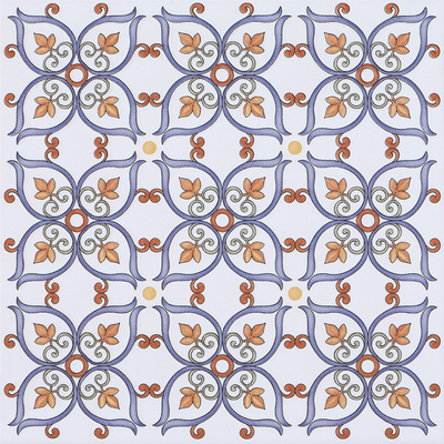 Beyaz ve Kırmızı 20x20cm Kaymaz Seramik Rustik Plak
